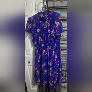 Torrid Blue Floral Midi Dress